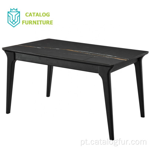 Mesa de jantar preta de móveis domésticos novos